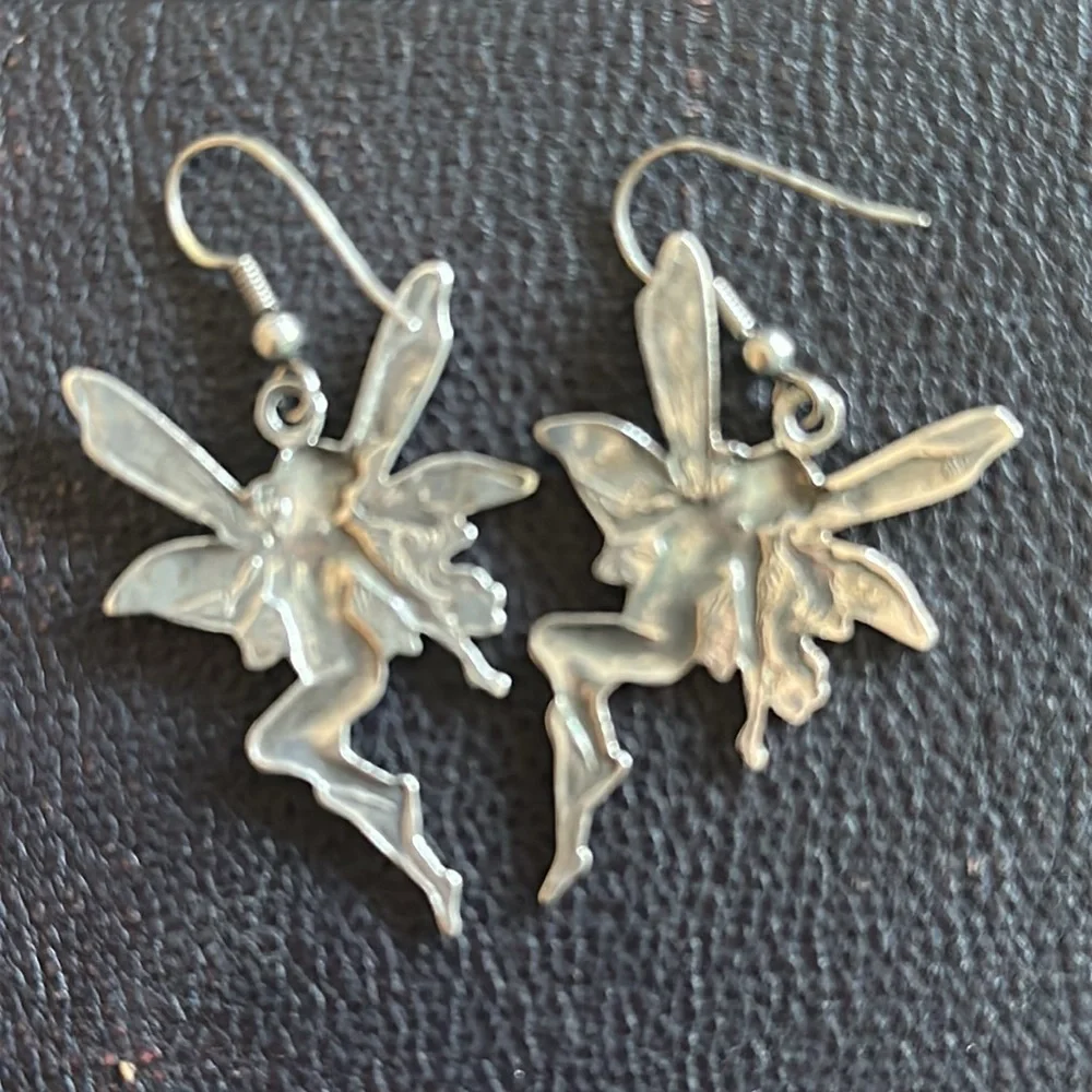 From Uk Silver Fairy Dangle Earrings - Picture 3 of 6